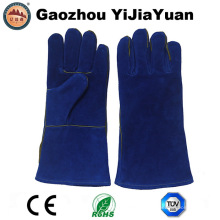 Blue Cow Split cuero de la industria de la soldadura guantes de seguridad de protección